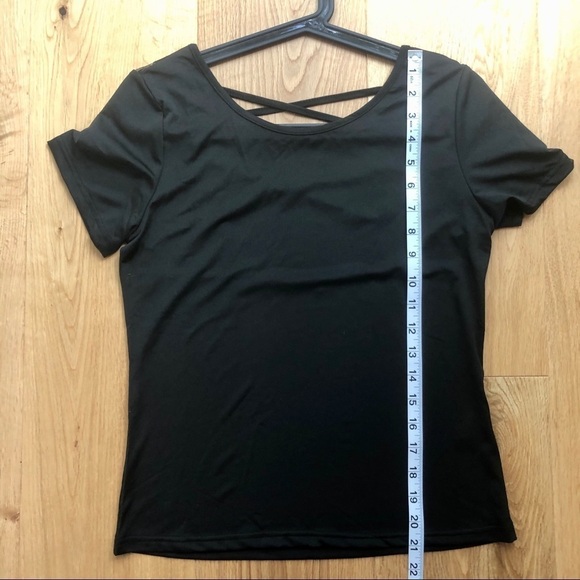 SHEIN BLACK LACE CRISSCROSS BACK TEE -  M - Picture 10 of 12